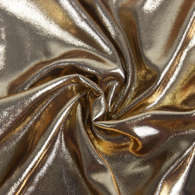 Gold Metallic Cut-Out Jumpsuit | Halter Neck Ring Detail Bodycon Party Catsuit for Club & Events MYLINE