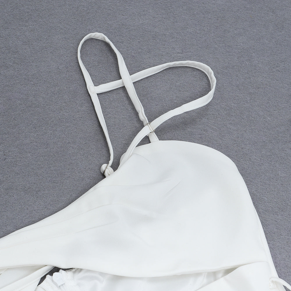 Black and White Cut Out Jumpsuit | Backless Tie-Waist Jumpsuit with Adjustable Straps for Clubwear & Summer Events MYLINE