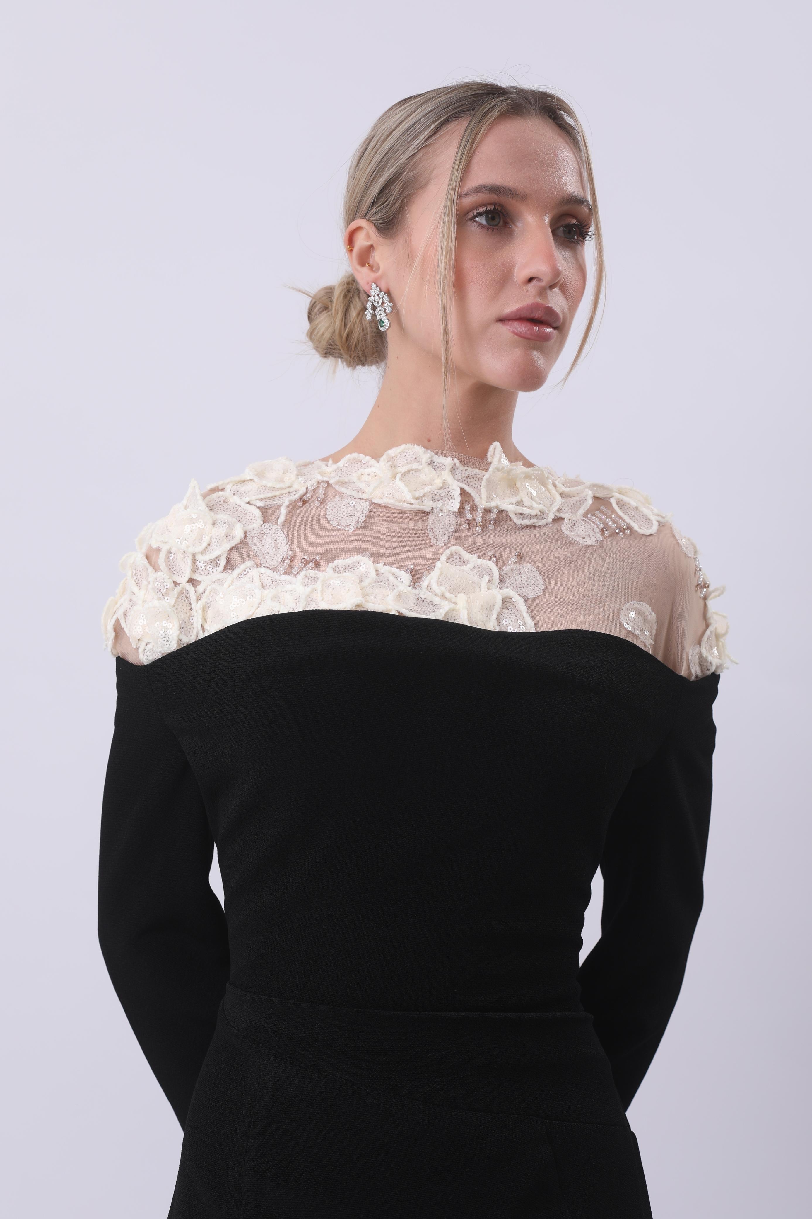 Midnight Lace Elegance Gown