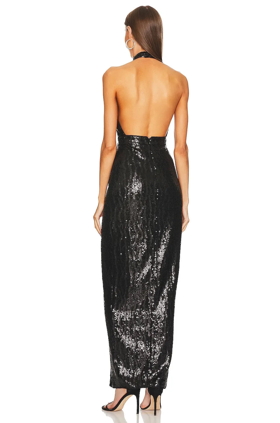 Midnight Sparkle Halter Gown