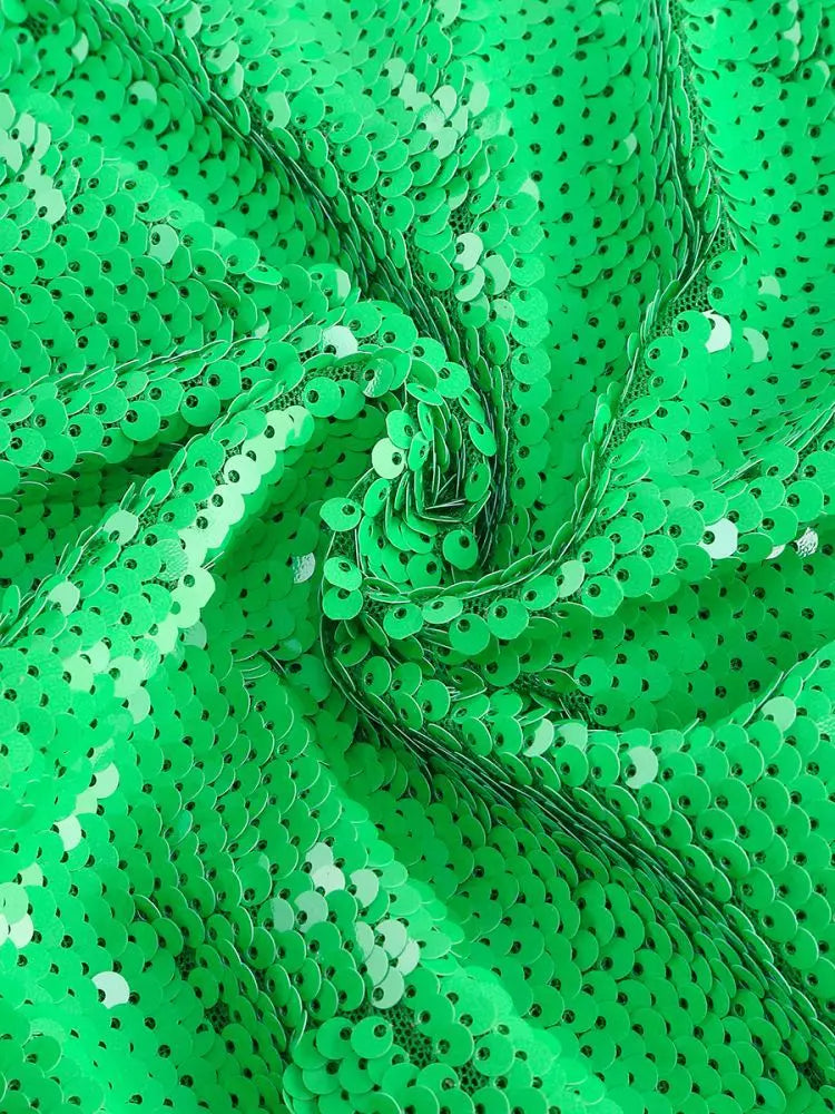 Green One-Shoulder Sequin Mini Dress