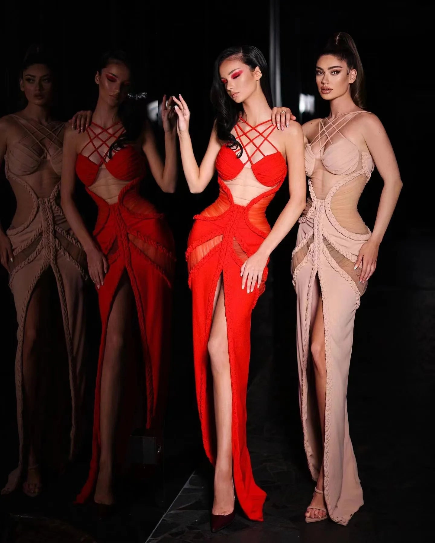 Scarlet Illusion Sculpt Gown