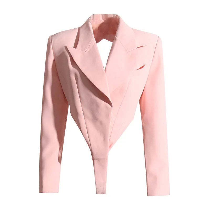 Blush Power Blazer Bodysuit