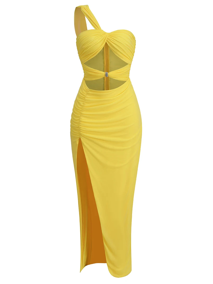 Sunset Cut-Out One-Shoulder Maxi Dress