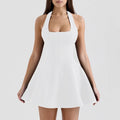 Retro Halter Backless Mini Dress