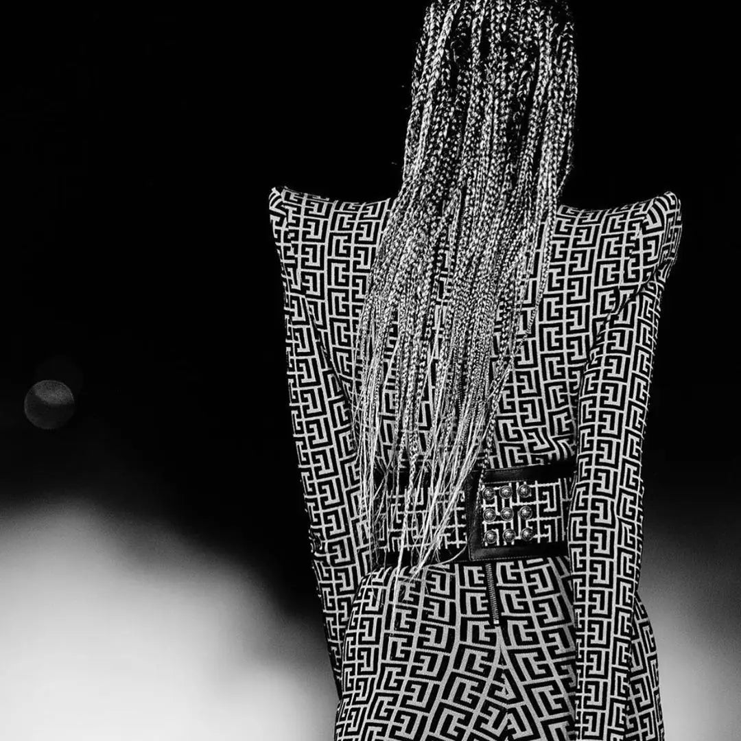 Geometric Knit Bandage Jumpsuit with Structured Shoulders