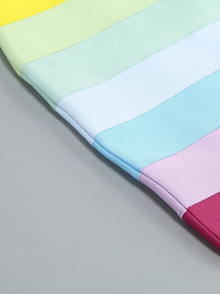 Rainbow Gradient Bandage Mini Dress