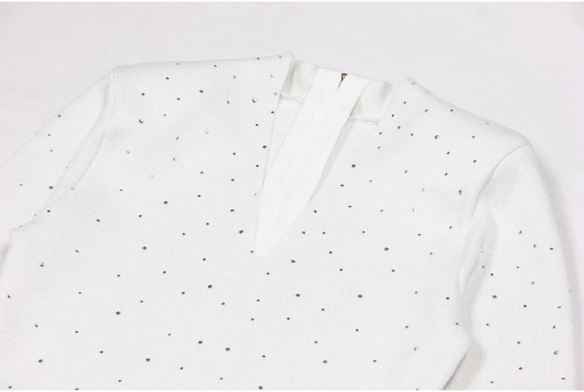 Black Rhinestone Mini Dress