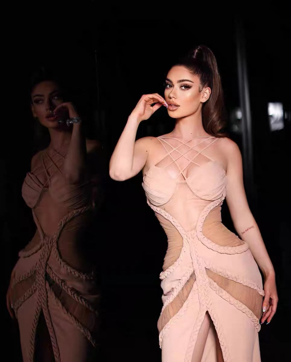Scarlet Illusion Sculpt Gown