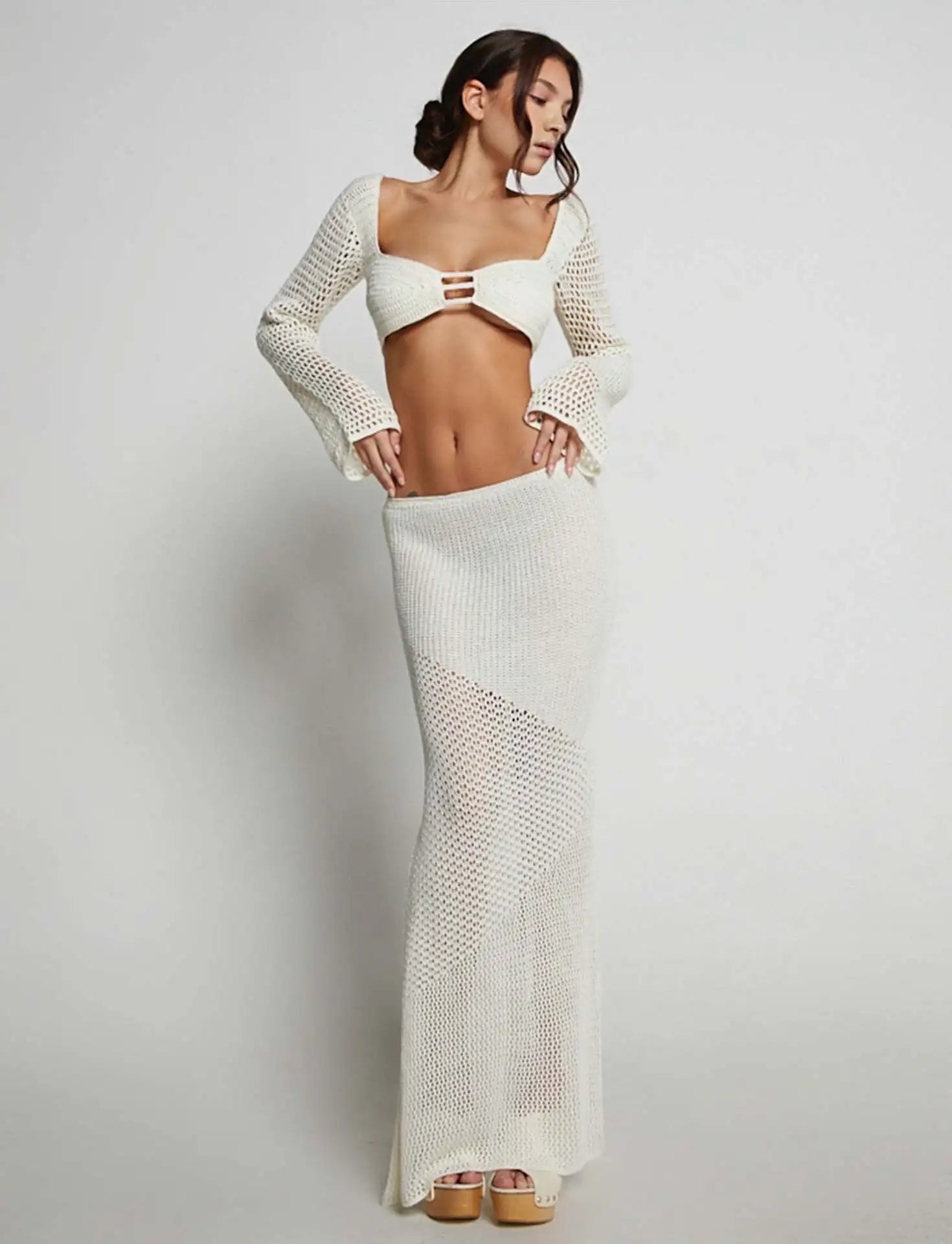 Crochet Luxe Two-Piece Maxi Set