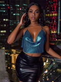 Midnight Glow Chain Halter Top