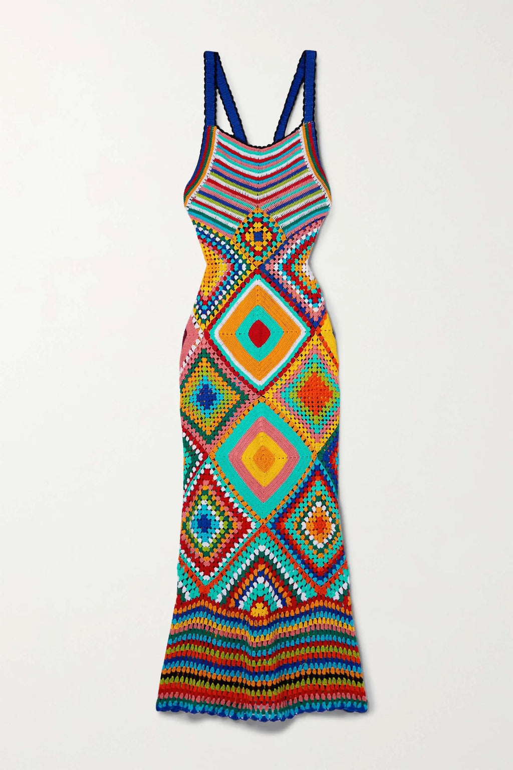 Handmade Crochet Knit Maxi Dress | Colorful Summer Cover-Up MYLINE