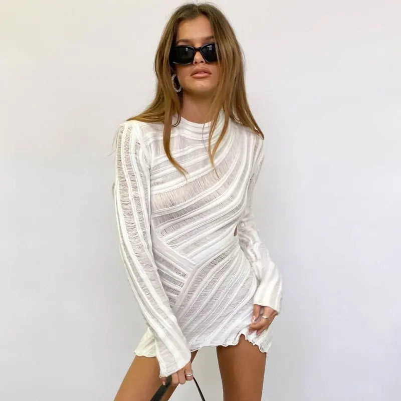 Aria Ribbed Cut-Out Mini Dress