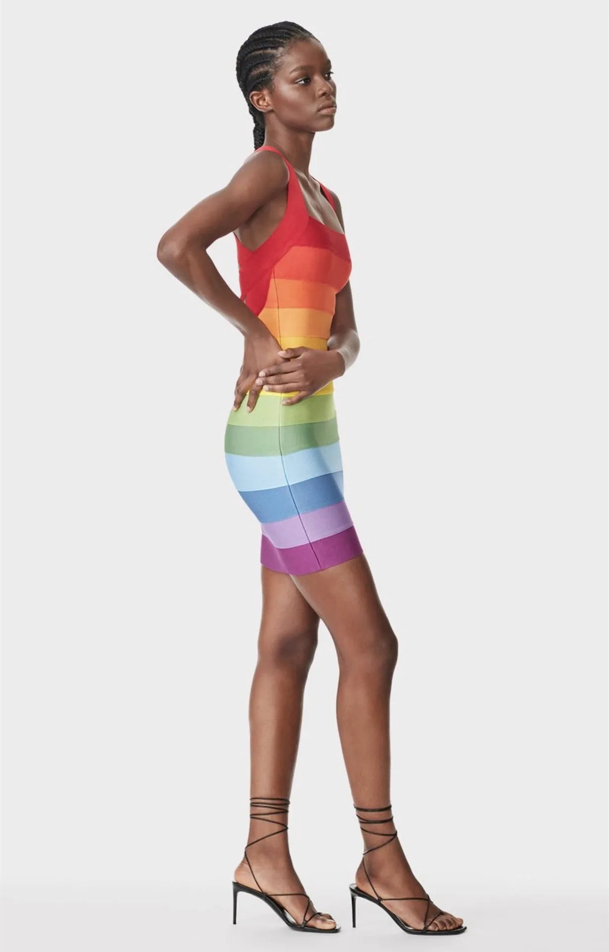 Rainbow Gradient Bandage Mini Dress