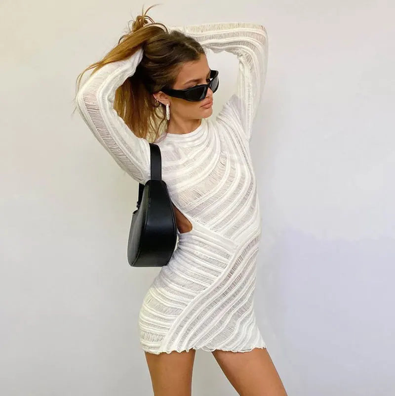 Aria Ribbed Cut-Out Mini Dress