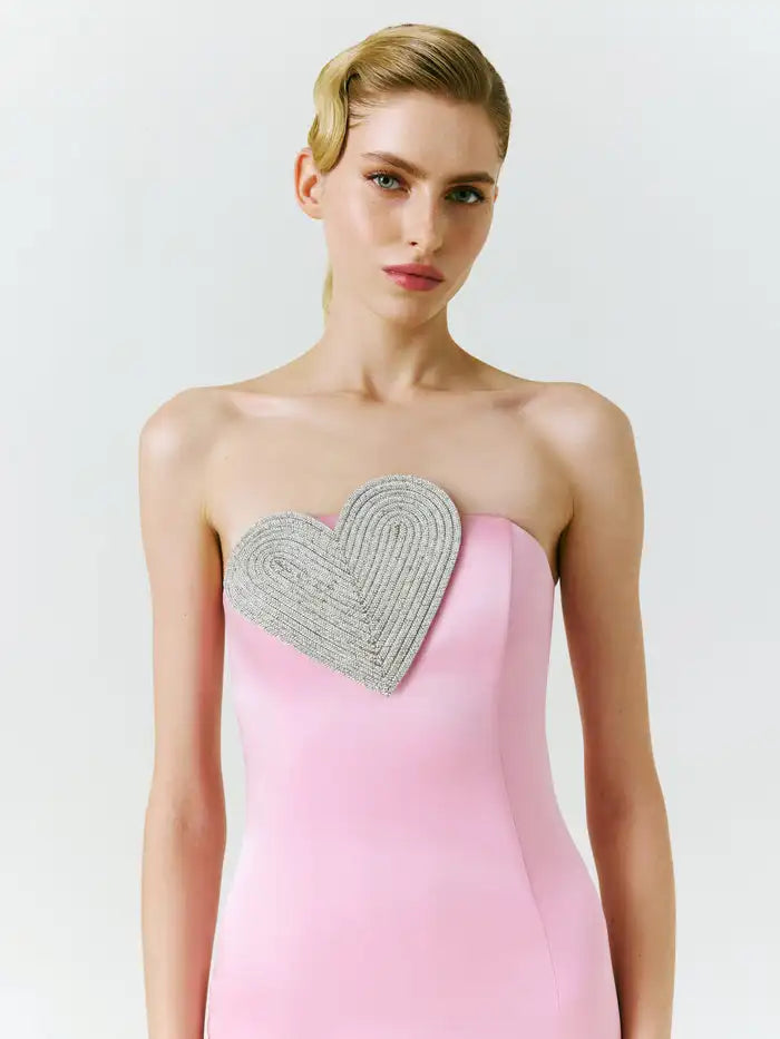 Pink Strapless Maxi Dress