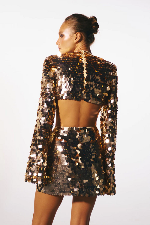 Aurora Sequin Cut-Out Mini Dress