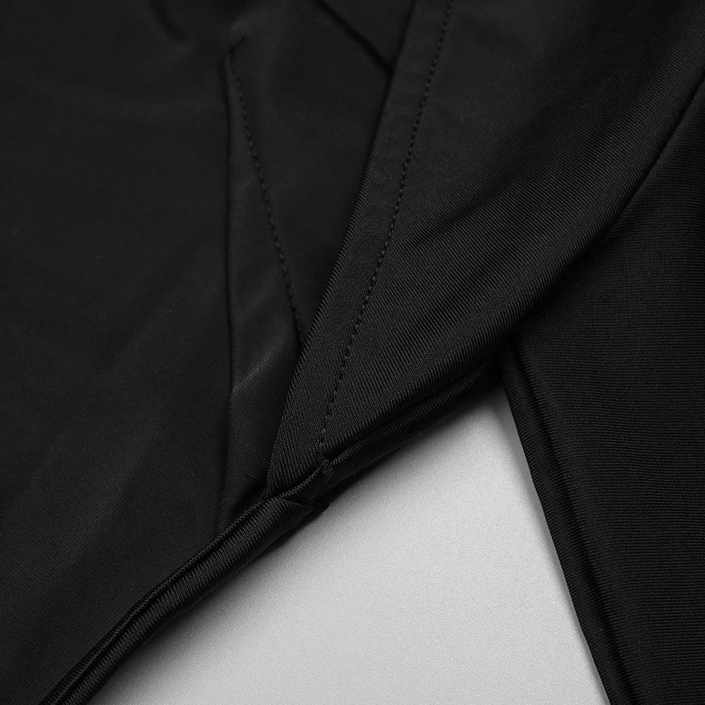 Elegant Long Dress with Diamond Chain Waist