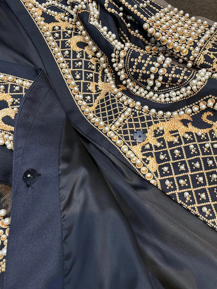 Pearl Embellished Baroque Blazer