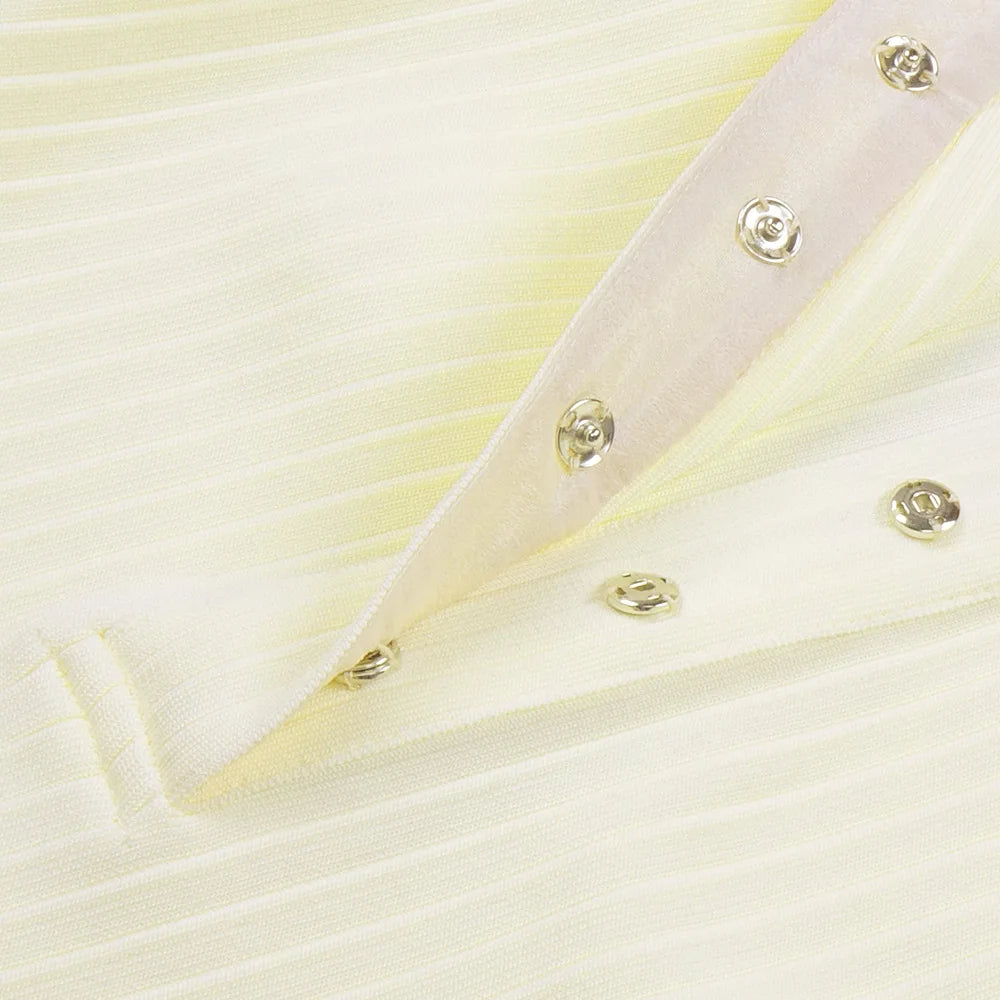 Feather Cuff Ribbed Knit Maxi Dress