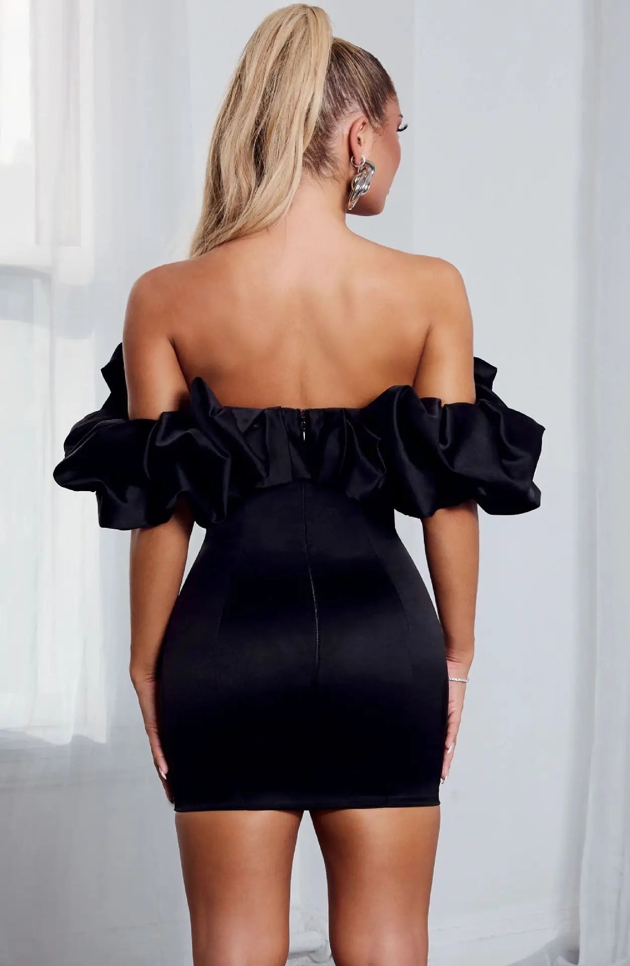 Off-Shoulder Ruffle Mini Dress