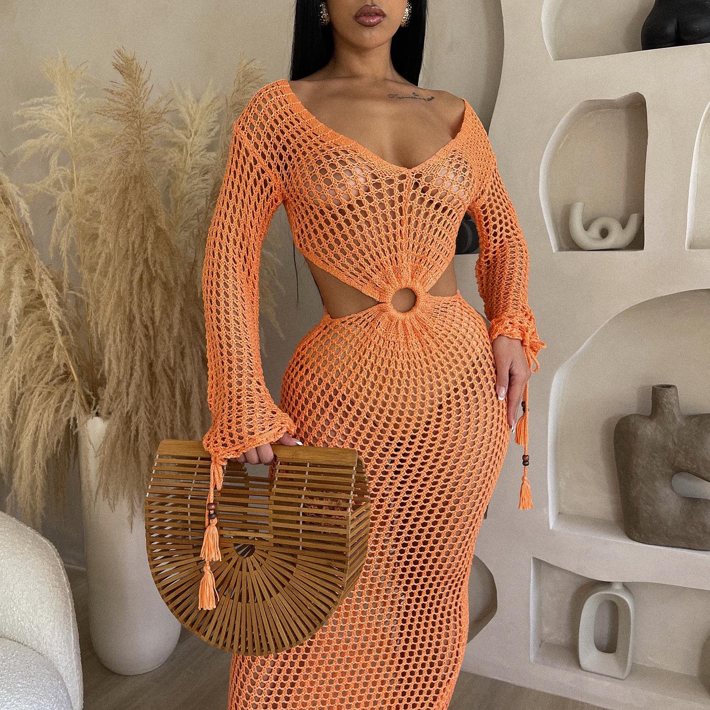 Sunset Siren Crochet Maxi Dress