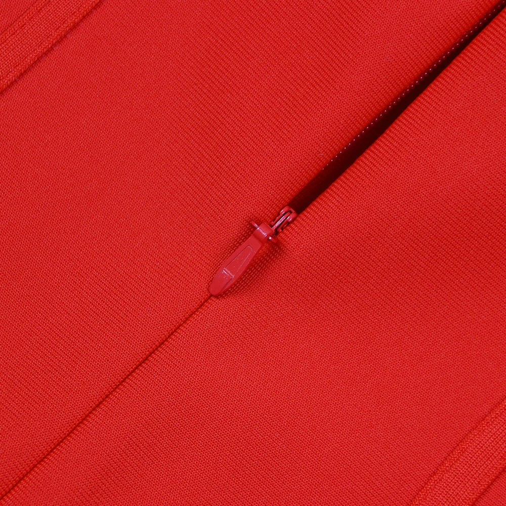 Red Rose Strapless Bandage Mini Dress