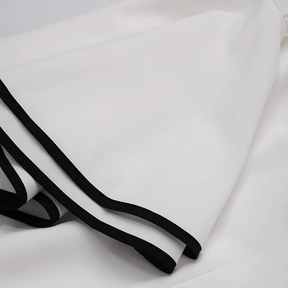 Elegant White Ruffle Sleeve Mini Dress