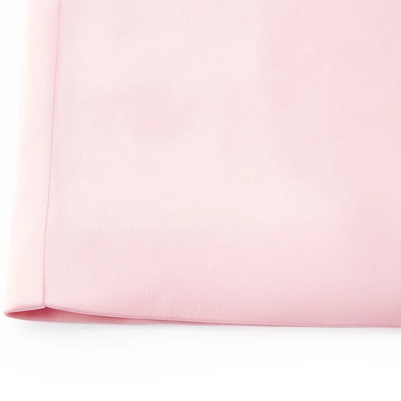 Pink Strapless Maxi Dress | Beaded Heart Bodice, Fitted Satin Gown with Slit