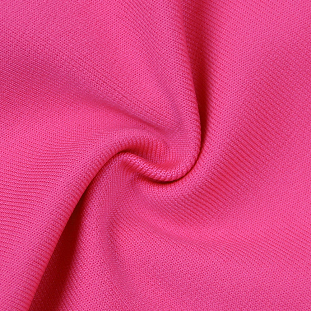 Pink Feather Cut-Out Mermaid Bandage Dress