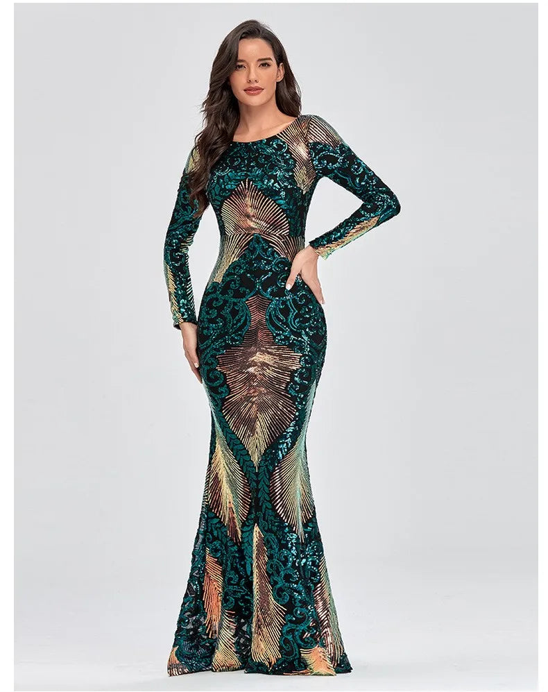 Radiant Allure Sequin Maxi Gown