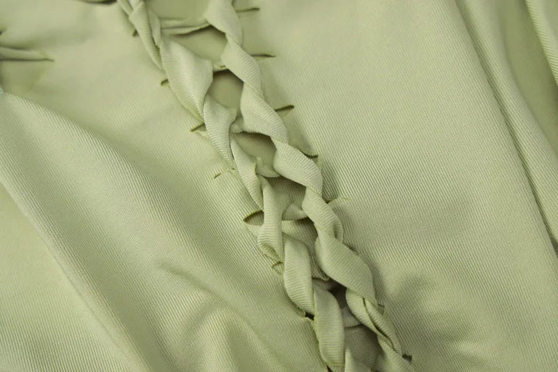 Olive Cut-Out Bodycon Skirt Set