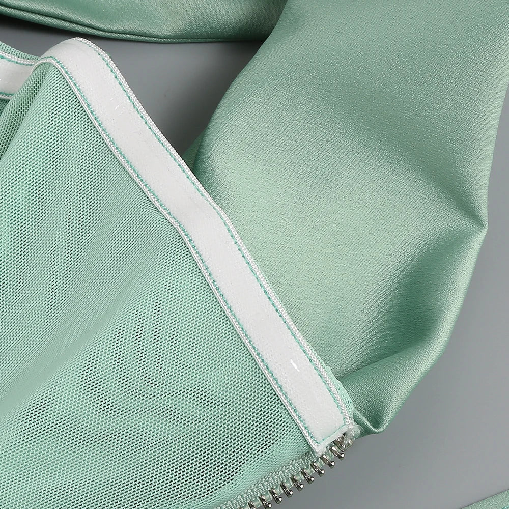 Sage Satin Corset Mini Dress
