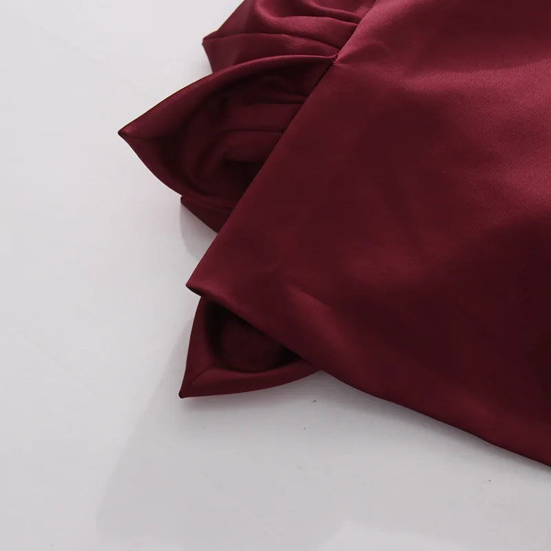 Sculptural Satin Rosette Mini Dress