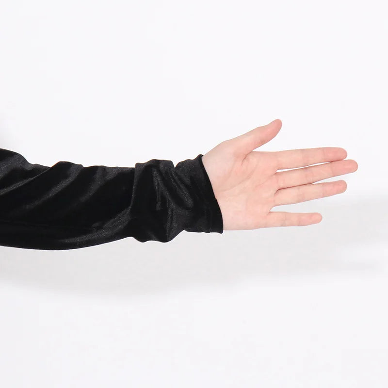 Luxury Black Velvet Crystal Tassel Mini Dress