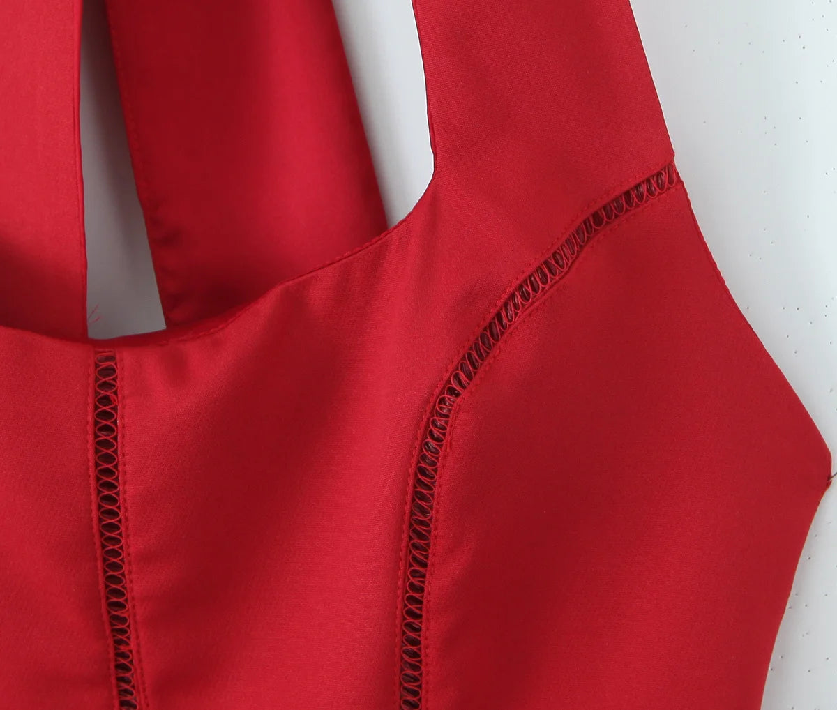 Retro Halter Backless Mini Dress