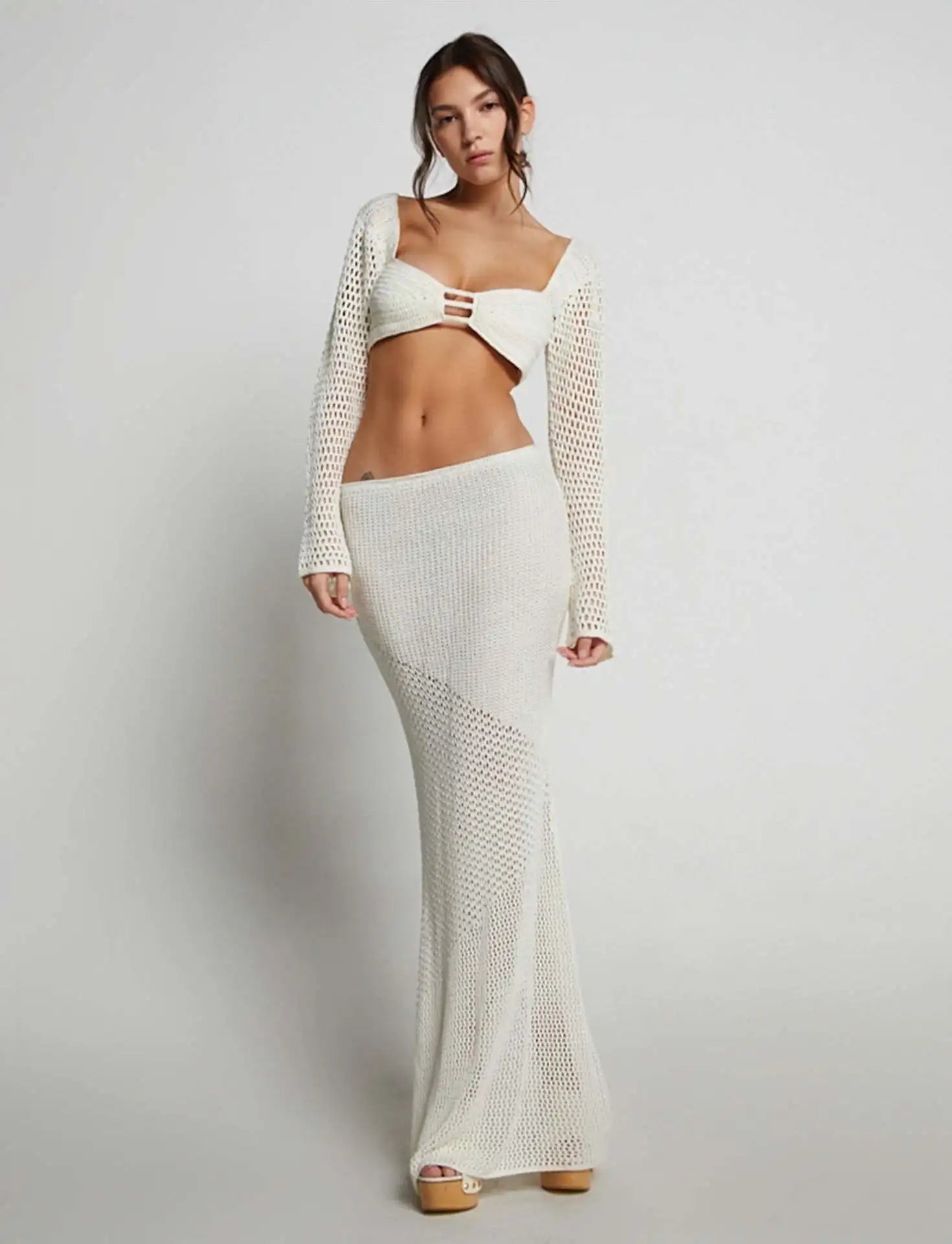 Crochet Luxe Two-Piece Maxi Set