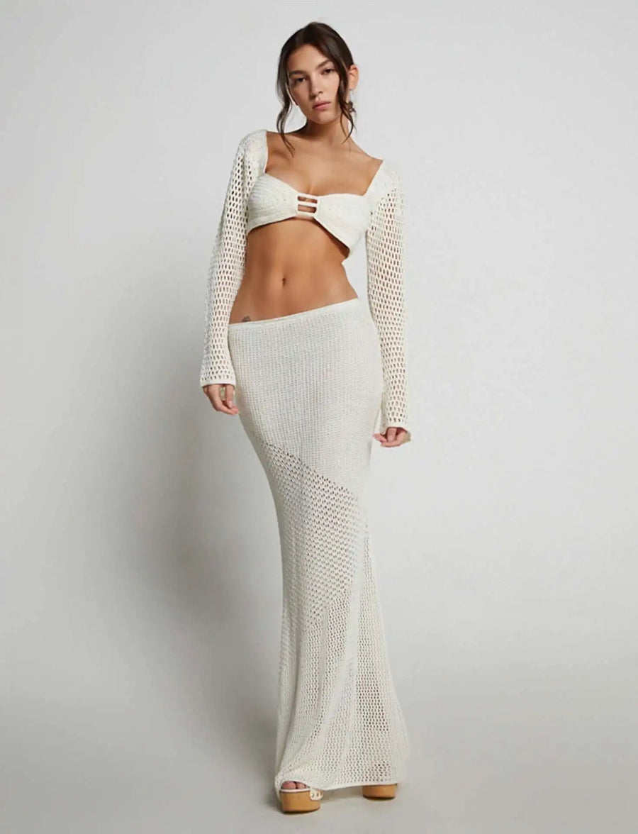 Crochet Luxe Two-Piece Maxi Set