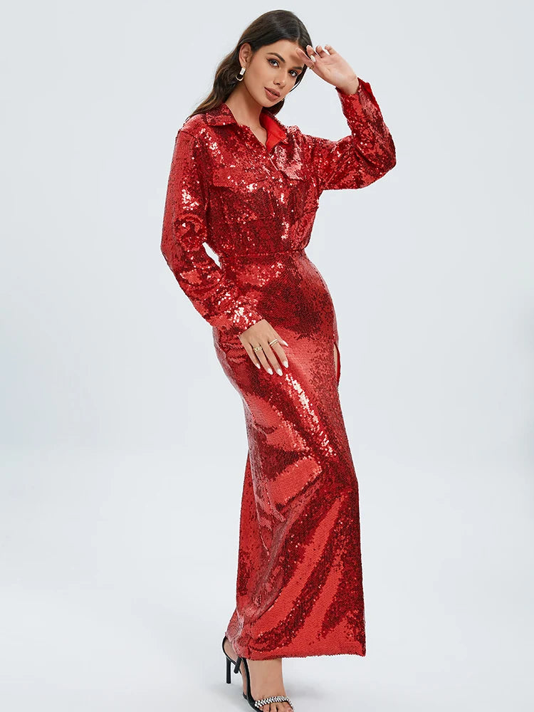Luxury Sequin Two-Piece Set