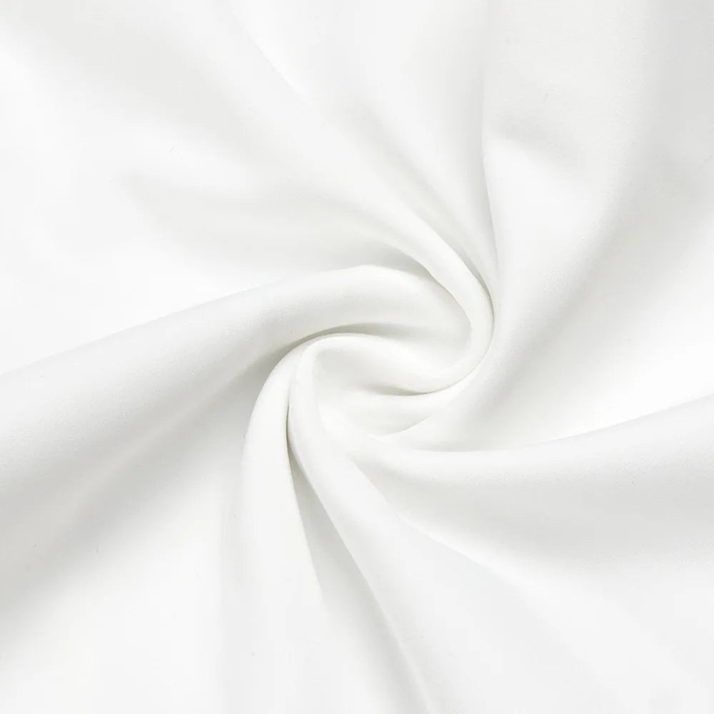 Luxury White V-Neck Long Sleeve High-Slit Evening Dress
