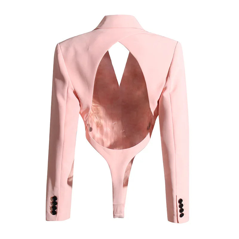 Blush Power Blazer Bodysuit