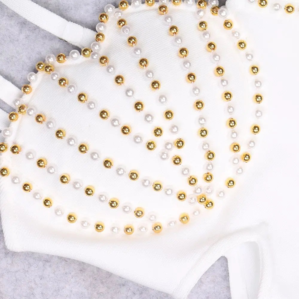 Studded Bust Bodycon Midi Dress