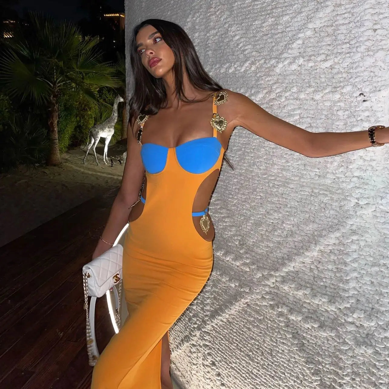 Cut-Out Corset Maxi Dress