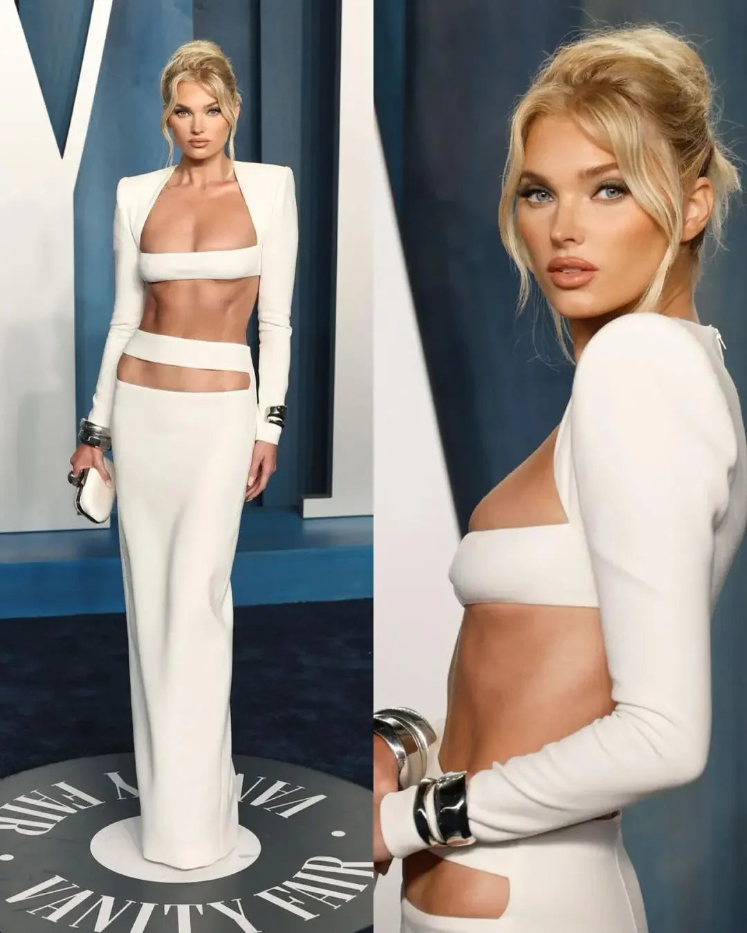 Elegant Cut-Out Two-Piece Maxi Dress