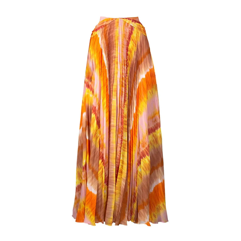 Sunset Pleated Maxi Dress Set