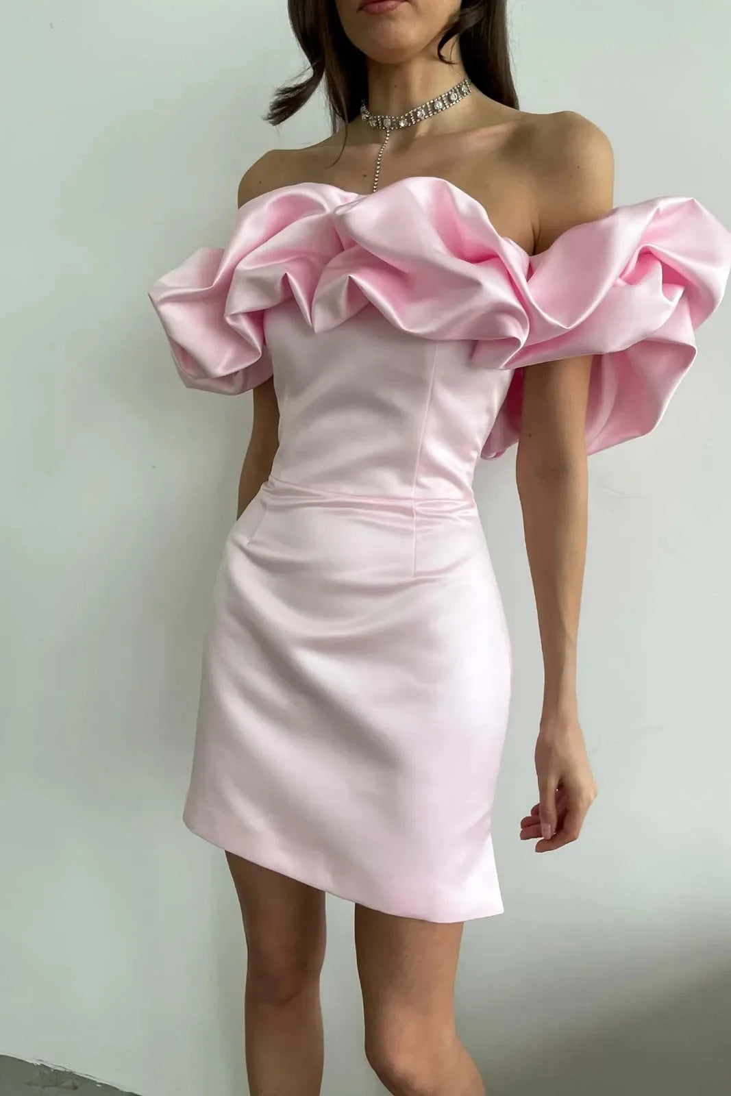 Ruffled Off-Shoulder Mini Dress