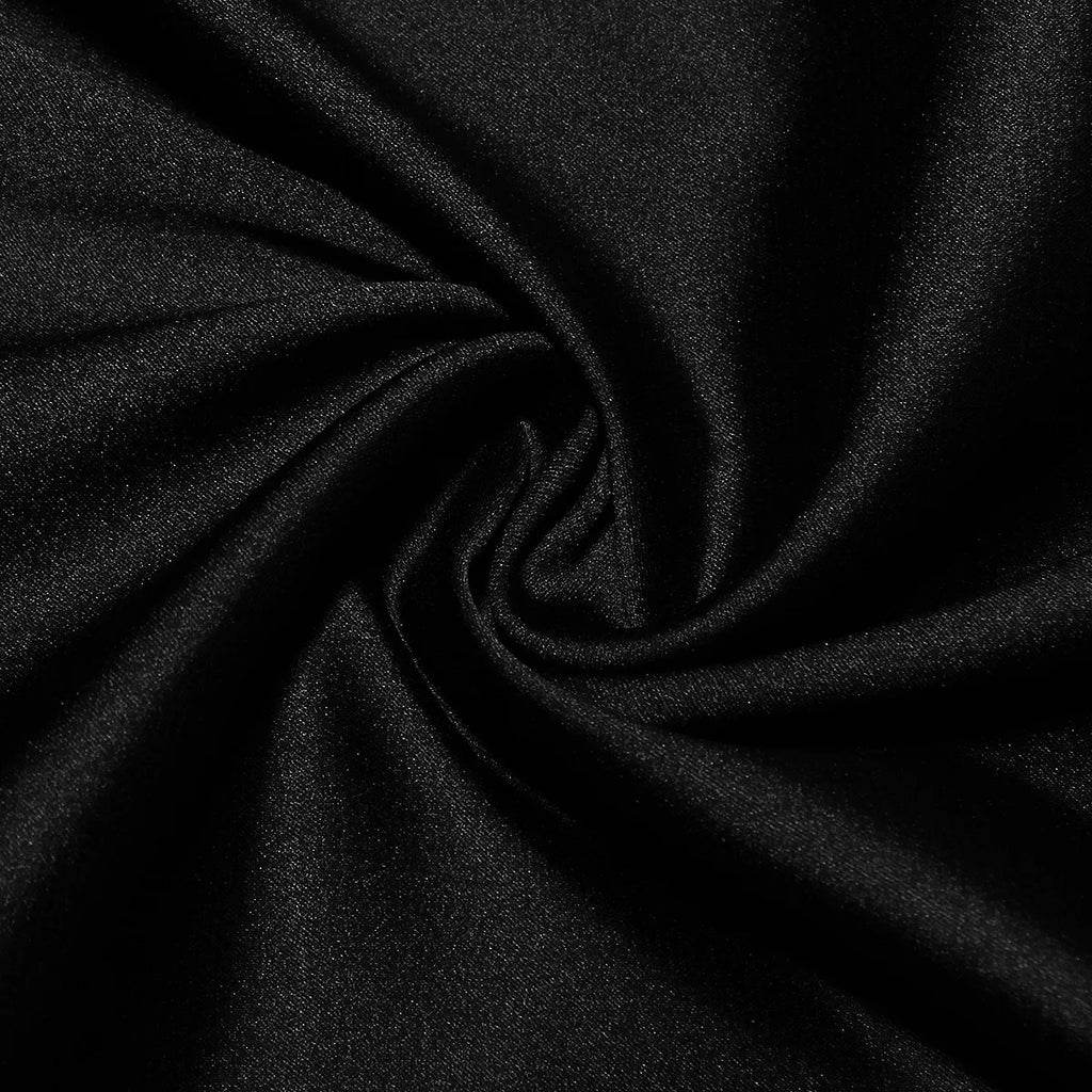 Black Strapless Satin Gown | Corset Bodycon Maxi Dress, Draped Waist Detail