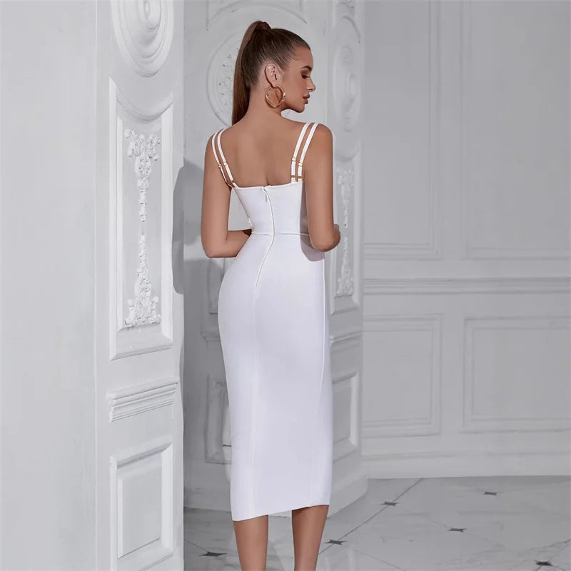 Studded Bust Bodycon Midi Dress
