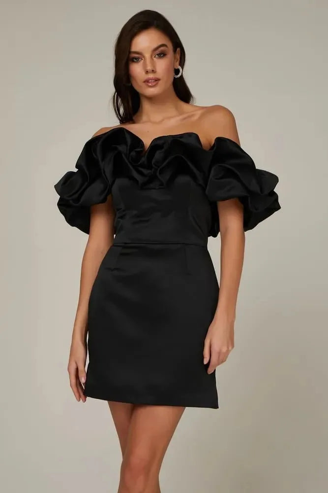 Ruffled Off-Shoulder Mini Dress