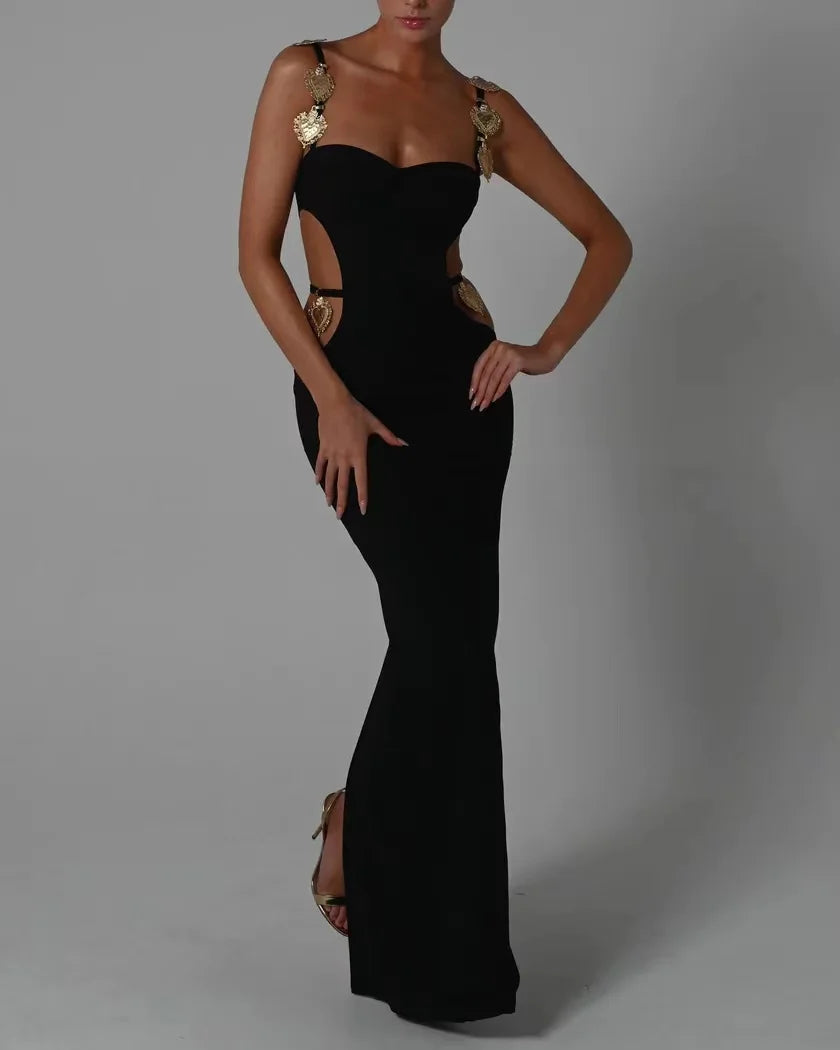 Cut-Out Corset Maxi Dress